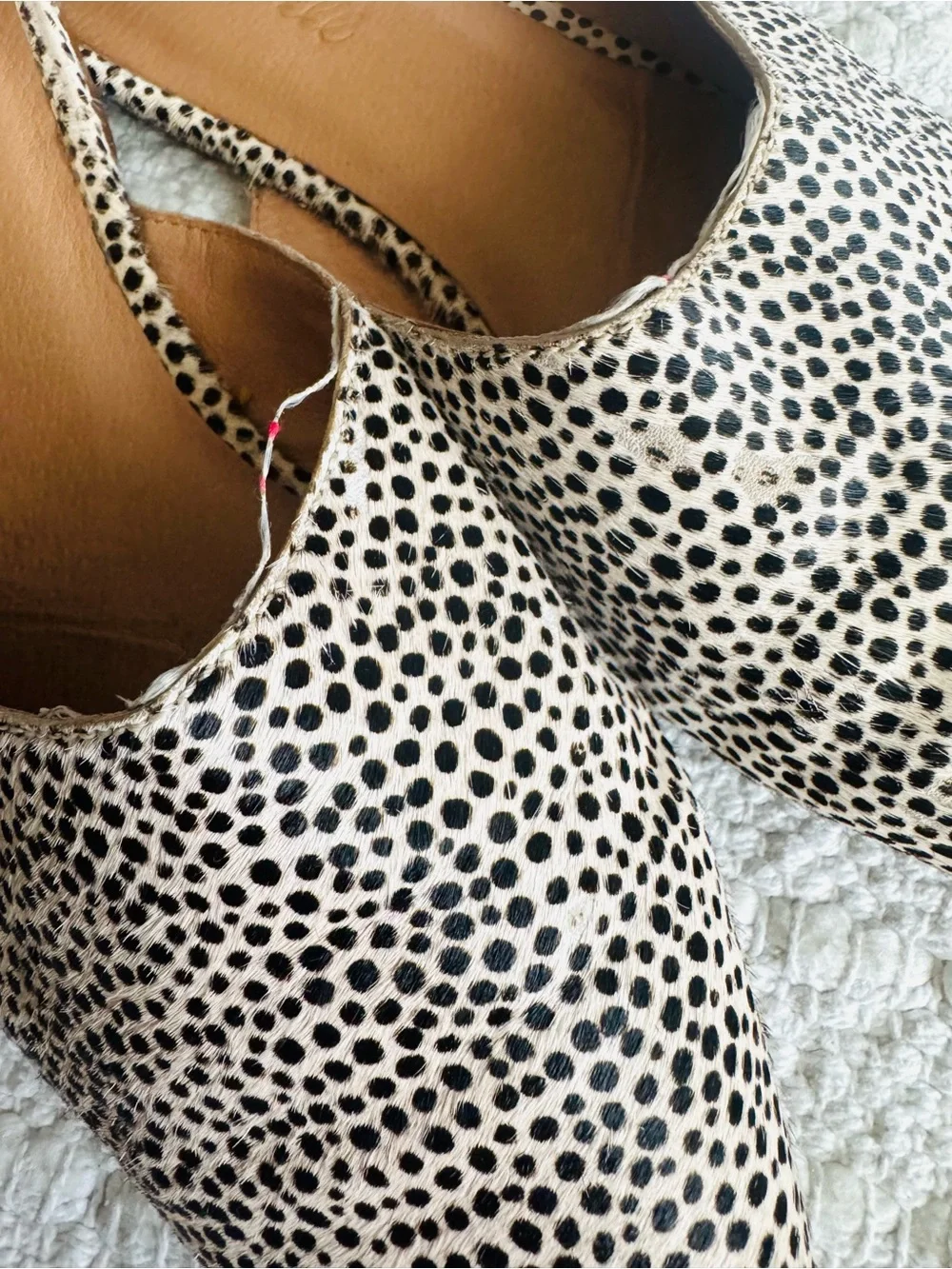 Madewell Remi Mules Spotted leopard Print Calf hair Size 8.5 - Picture 2 of 11